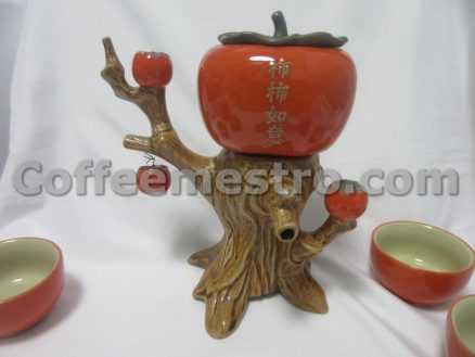 Chinese Persimmon Alike Tea Set