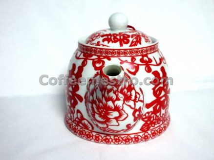 Chinese Style "Double Happiness" Tea Pot and Cup Set