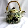 Chinese Style "Pandas" Graphic Ceramic Tea Pot and 6 Cups Set