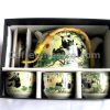 Chinese Style "Pandas" Graphic Ceramic Tea Pot and 6 Cups Set