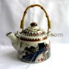 Chinese Style "The Great Wall" Graphic Ceramic Tea Pot and 6 Cups Set