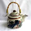 Chinese Style "The Great Wall" Graphic Ceramic Tea Pot and 6 Cups Set