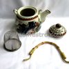 Chinese Style "The Great Wall" Graphic Ceramic Tea Pot and 6 Cups Set