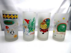 Coca Cola Hong Kong Christmas Glasses Set of 4