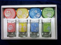 Doraemon Glass with Coaster Box Set (4 Glasses and 4 Coasters)