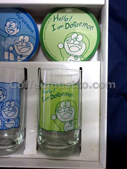 Doraemon Glass with Coaster Box Set (4 Glasses and 4 Coasters)