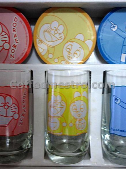 Doraemon Glass with Coaster Box Set (4 Glasses and 4 Coasters)
