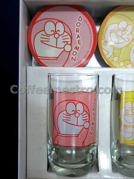 Doraemon Glass with Coaster Box Set (4 Glasses and 4 Coasters)