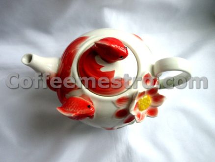 Gold Fish Graphic Ceramic Tea Set