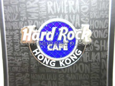 Hard Rock Cafe Hong Kong Bling Logo Pin Blue