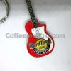 Hard Rock Cafe Hong Kong Guitar Key Chain Red