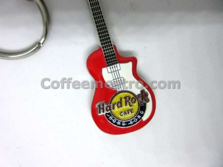 Hard Rock Cafe Hong Kong Guitar Key Chain Red