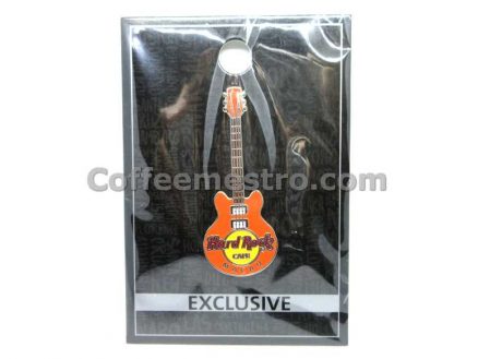 Hard Rock Cafe Macau Exclusive Core Guitar Pin Orange Color