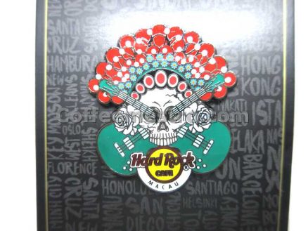 Hard Rock Cafe Macau HRC Opera Skull Green Pin Limited Edition