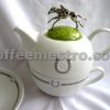 Horseshoe Graphic Ceramic Tea Pot and Cup Box Set