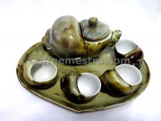 Sea Shell Shape Ceramic Tea Pot and 4 Cups Set