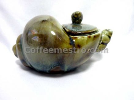 Sea Shell Shape Ceramic Tea Pot and 4 Cups Set