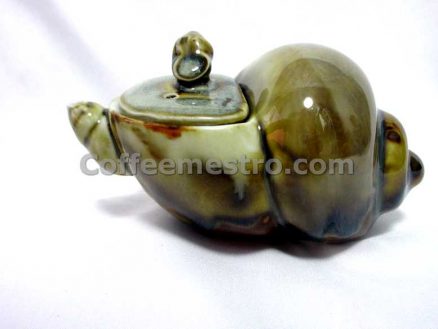 Sea Shell Shape Ceramic Tea Pot and 4 Cups Set