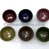 Six Ceramic Tea Cups with Koi Fish Shape at the Bottom