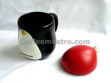 Starbucks 12oz Black Penguin Christmas Mug