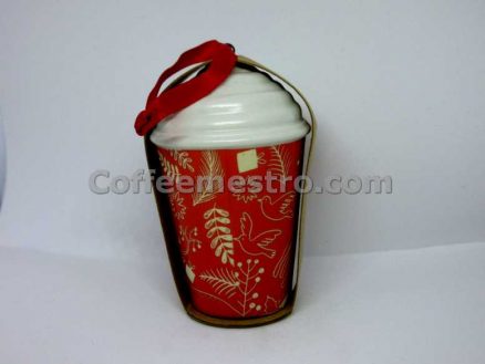 Starbucks Christmas Ceramic Ornament Hot Cup With Whip