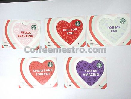 Starbucks Hong Kong Cards (Hearts) Set of 5 For Collector