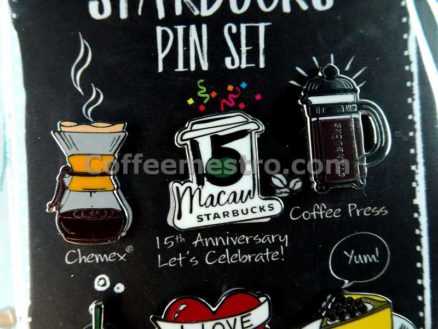Starbucks Pin Set Macau Starbucks 15th Anniversary