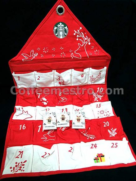 Starbucks Taiwan Christmas Hanging Advent Calendar Bag with 3 Pins Box Set